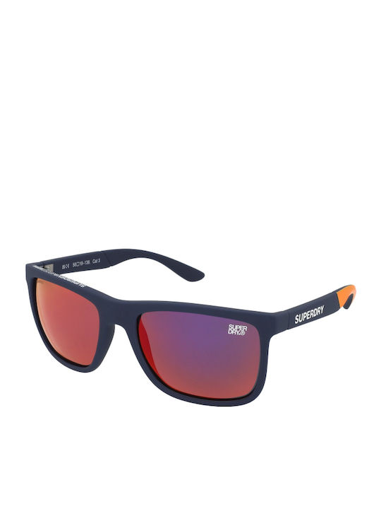 Superdry RunnerX Men's Sunglasses with Black Plastic Frame and Red Mirror Lens