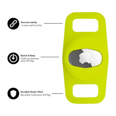Case-Mate Dog Θήκη Κολάρου Κατοικιδίων Σιλικόνης για AirTag Neon