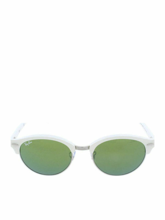 Ray Ban Clubround Unisex Γυαλιά Ηλίου με Μπεζ Σκελετό και Πράσινο Καθρέφτη Φακό RB4246 988/2X