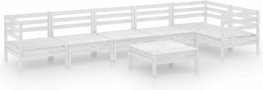 Garten- und Outdoor-Möbelsets Typsatz Wohnzimmer 7 Stück Weiß Garten- und Outdoor-Möbelsets Typsatz Wohnzimmer 7 Stück Weiß