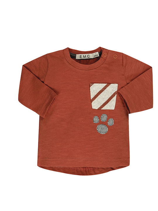 EMC BX1849 brick red baby t-shirt for boys (9-18 months)