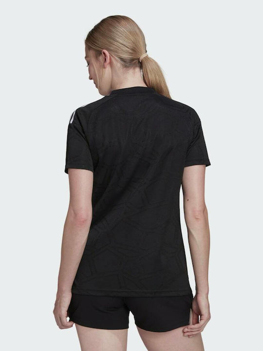 Adidas Condivo 22 Match Day Women's Athletic T-shirt Fast Drying with Sheer Black