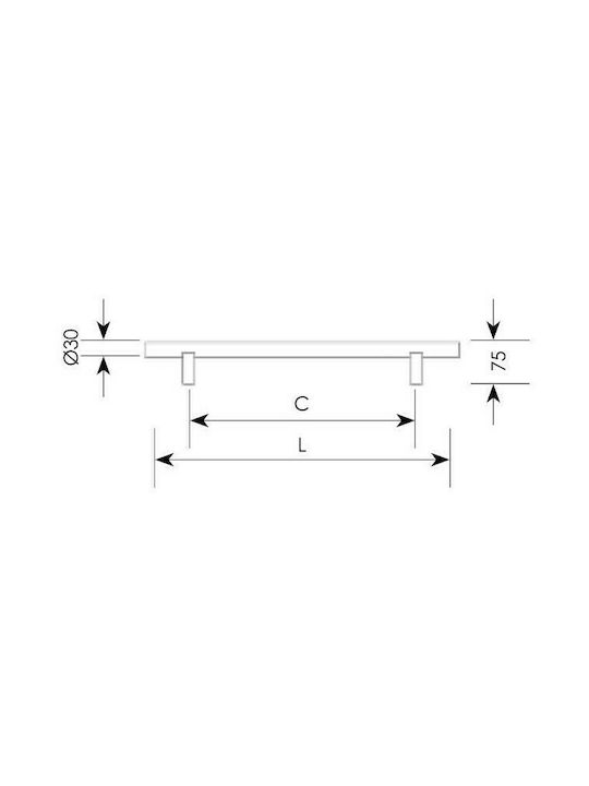 Zogometal Handgriff Vordertür 368 368 250mm Nickel / Inox Matt