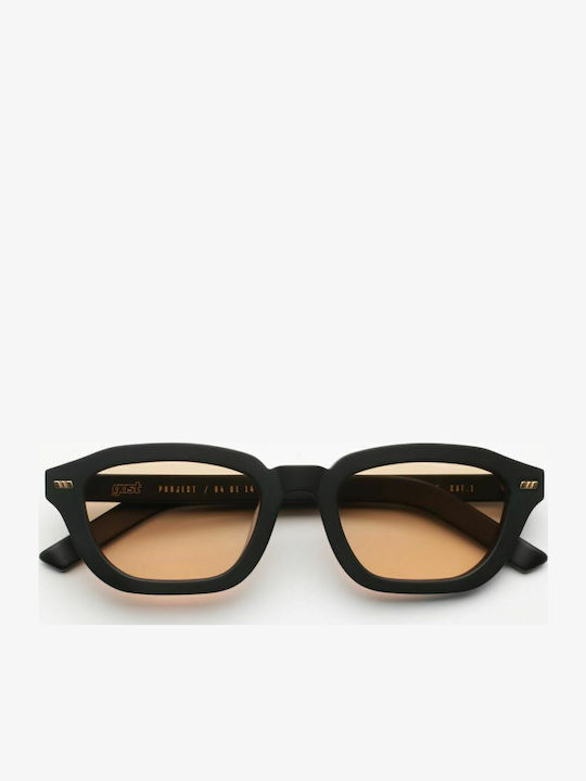 Gast Fen Unisex Sunglasses with Black Plastic Frame and Orange Lens H02
