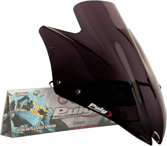 Puig Motorcycle Windshield & Windscreen Tinted Visor for Kawasaki Z750 Sport Dark Smoke 2007-2012 4523F