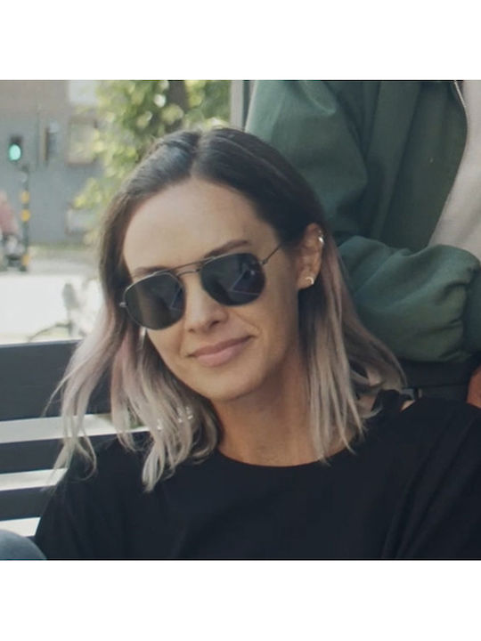 Chpo John Sunglasses Gray with Metal Frame & Black Lens
