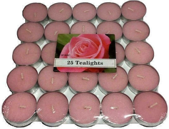Tealights with Rose Scent in Purple Colour up to 4 Hours Duration 25 Pieces