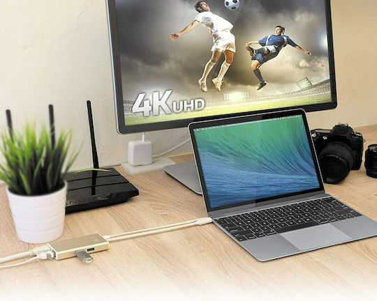 J5create J5create JCA374 USB-C Docking Station με HDMI 4K PD Ethernet Χρυσό
