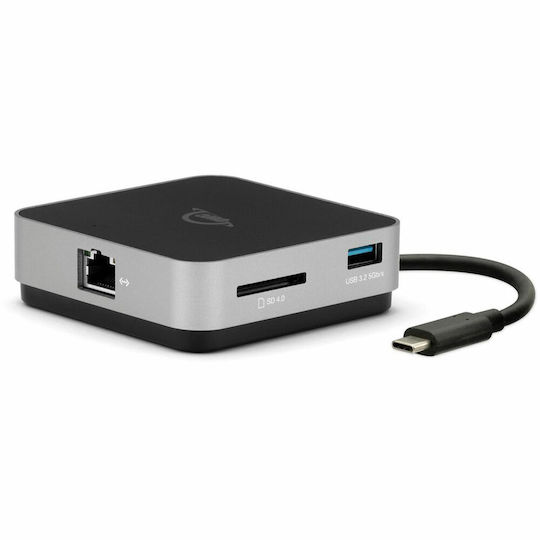 OWC Travel Dock E USB-C Докинг станция с HDMI 4K PD Етърнет Сив