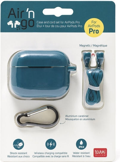 Legami Milano Air'n Go Silicone Case with Keychain Petrol for Apple AirPods Pro