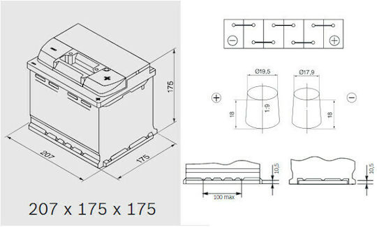 Bosch Batterie Auto S5001 mit Kapazität 52Ah und CCA 520A