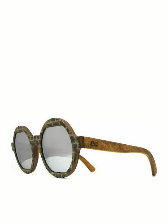 Zylo Goby Men's Sunglasses with Green Wooden Frame and Gray Lens BLU16103