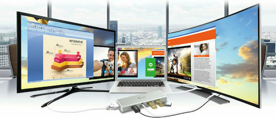 J5create JUD380 USB-A Docking Station με HDMI Ethernet Ασημί