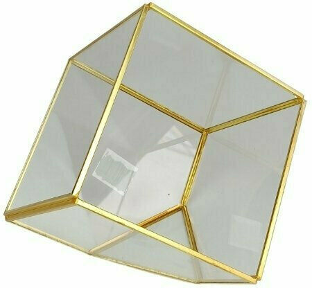 JK Home Decoration Glass Decorative Box Gold 13x13x13cm