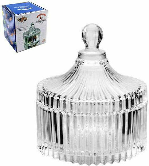 Homestyle Φοντανιέρα Glas mit Deckel 14.5x14.5x16cm Transparent Homestyle Φοντανιέρα Glas mit Deckel 14.5x14.5x16cm Transparent
