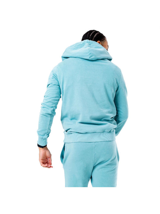 Just Hype Herren Sweatshirt mit Kapuze und Taschen Hellblau