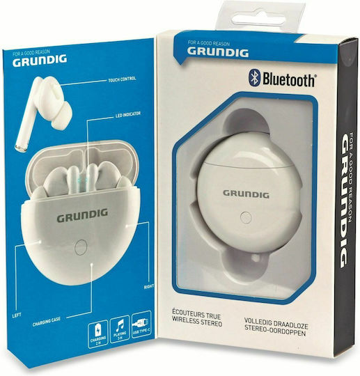 Grundig 19151 In-Ear Bluetooth-Freisprecheinrichtung Kopfhörer mit Ladeetui Weiß