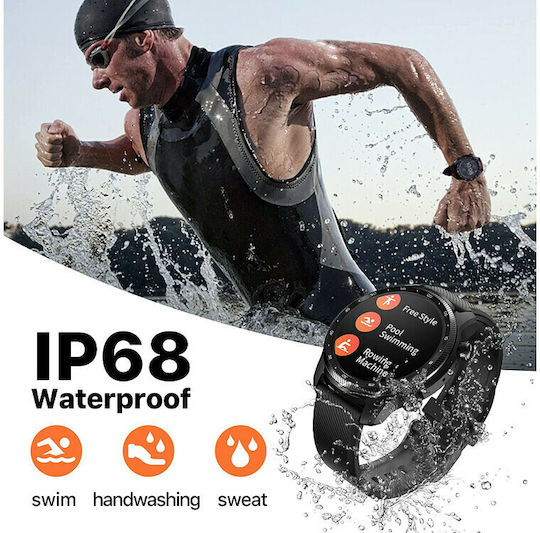 Ticwatch Pro 3 Ultra Stainless Steel 48mm Αδιάβροχο Smartwatch με Παλμογράφο (Shadow Black)