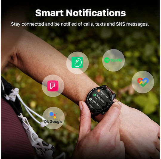 Ticwatch Pro 3 Ultra Stainless Steel 48mm Αδιάβροχο Smartwatch με Παλμογράφο (Shadow Black)
