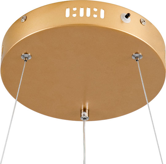 GloboStar Nemesis Κρεμαστό Φωτιστικό Χρυσό LED με Ρυθμιζόμενο Λευκό Φως 40x40εκ.