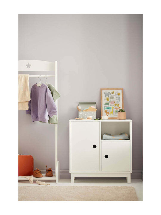 Wooden Kids Bedside Table Star White 60x30x60cm