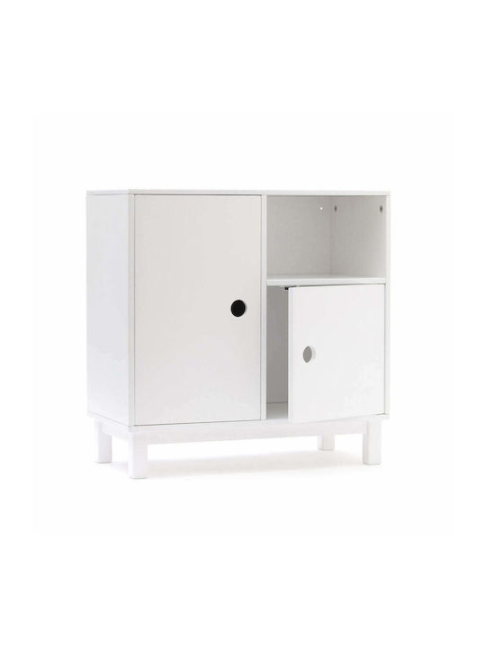 Wooden Kids Bedside Table Star White 60x30x60cm