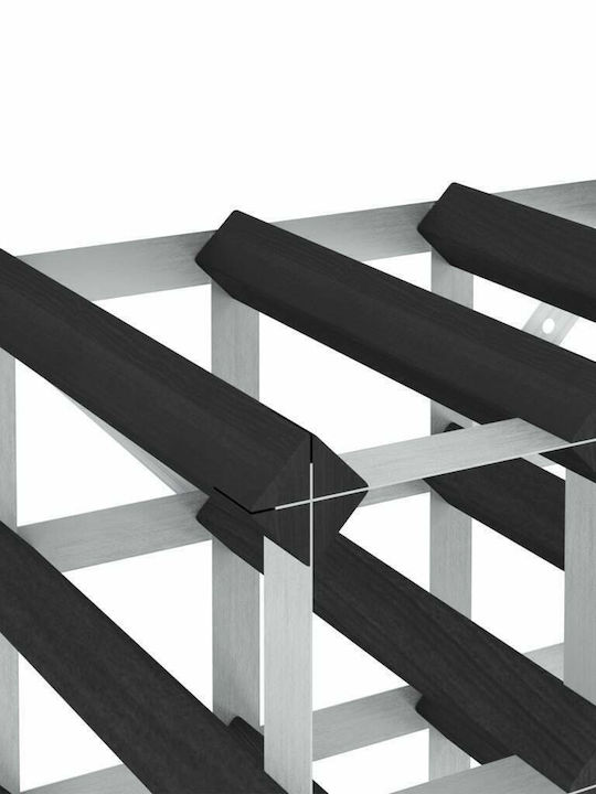 vidaXL С крака Κάβα Ποτών Дърво για 12 Μπουκάλια Черен 32.5x22.5x32.5εκ.