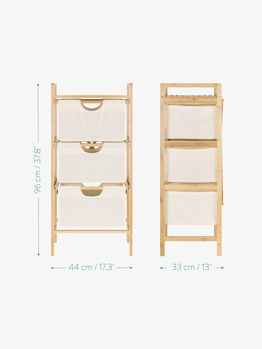 Navaris Καλάθι Απλύτων Bamboo 96x44x33cm Καφέ