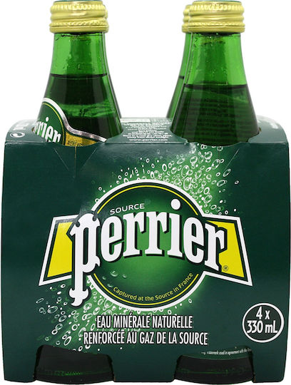 Perrier Ανθρακούχο Νερό σε Γυάλινο Μπουκάλι 4x0.33lt