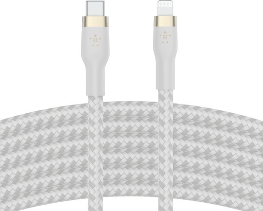Belkin BoostCharge Pro Flex Braided USB-C to Lightning Cable 15W White 3m (CAA011BT3MWH)