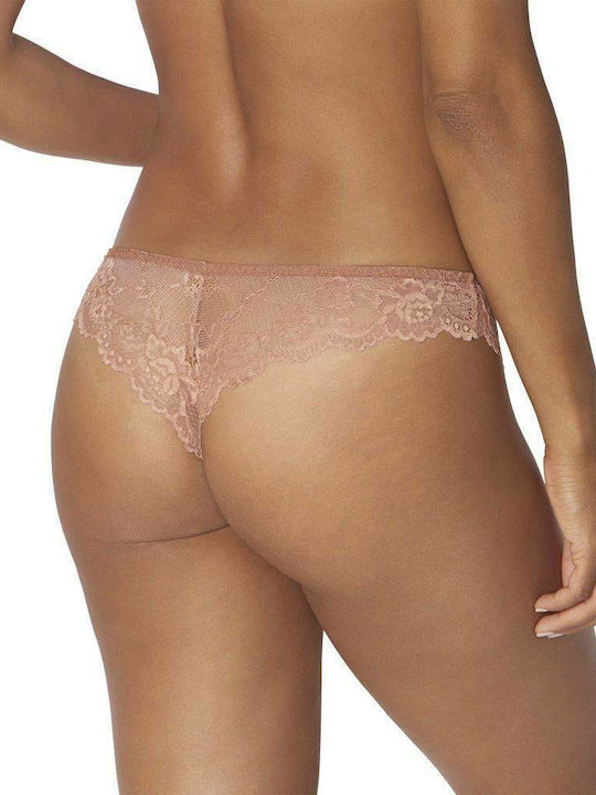 Tempting Lace Women's String with Lace Pink