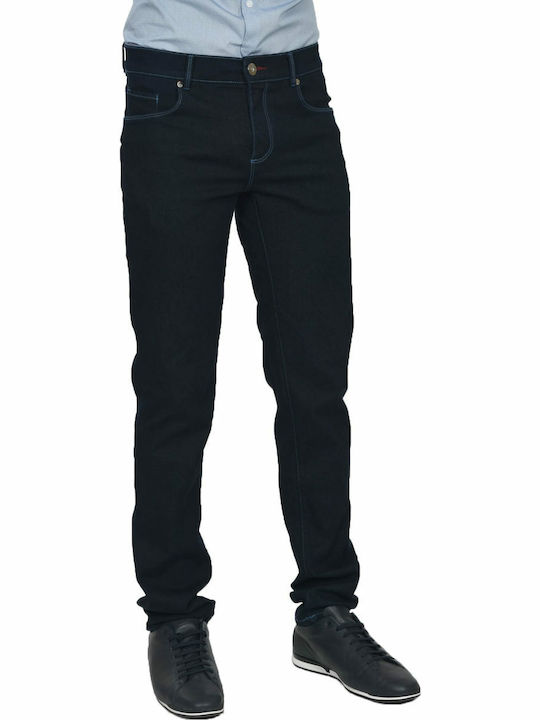 Men's Jeans Pants Elastic Navy Blue