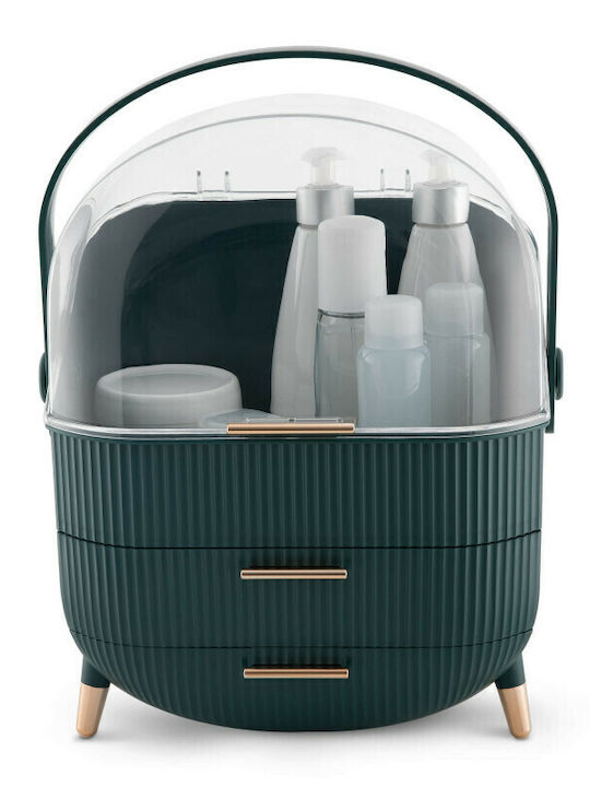 Navaris Cosmetics Organizer With 2 Drawers Green