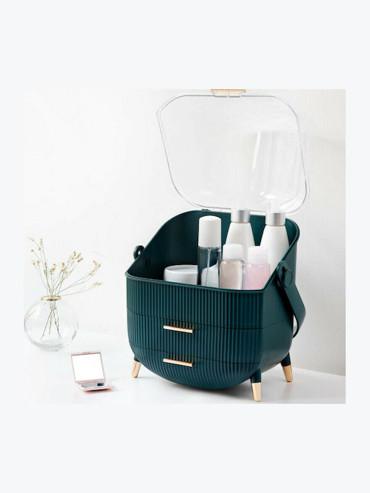 Navaris Cosmetics Organizer With 2 Drawers Green