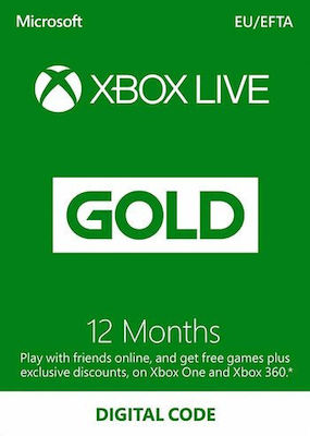 Microsoft Live Gold Membership Προπληρωμένη Κάρτα με Πίστωση Χρόνου για 365 ημέρες