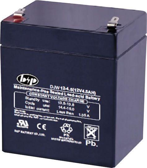 B&P DJW12-4.5 UPS Battery with Capacity 4.5Ah and Voltage 12V 1pcs