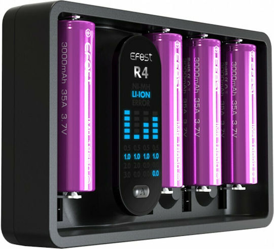 Efest iMate R4 Φορτιστής 4 Μπαταριών Li-ion/Ni-MH Μεγέθους AA/AAA/D/18650