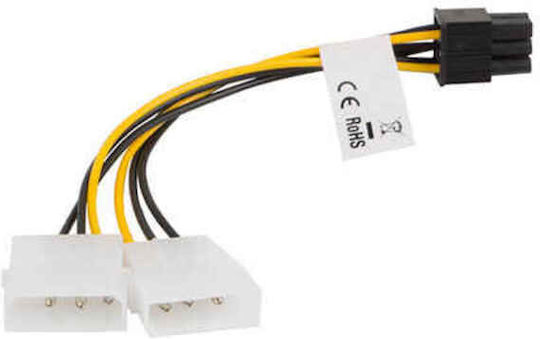 Lanberg 4-Pin Molex - 6-Pin PCIe Kabel 0.15m Mehrfarbig (CA-HD6P-10CU-0015)