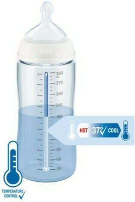 Nuk Glasflasche First Choice Plus Temperature Control Gegen Koliken mit Silikonsauger für 0-6 Monate Ciell Elefanten 120ml 1Stück 10.747.117