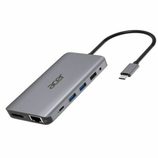 Acer USB-C Docking Station with HDMI 4K PD Ethernet and Support for 2 Monitors Silver (HP.DSCAB.009)