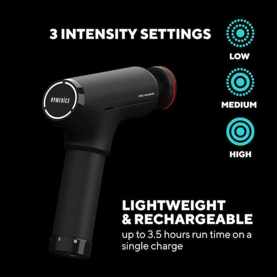 Homedics Physio Massage Gun Πιστόλι Μασάζ για τα Πόδια, το Σώμα & τα Χέρια με Δόνηση και Λειτουργία Θέρμανσης