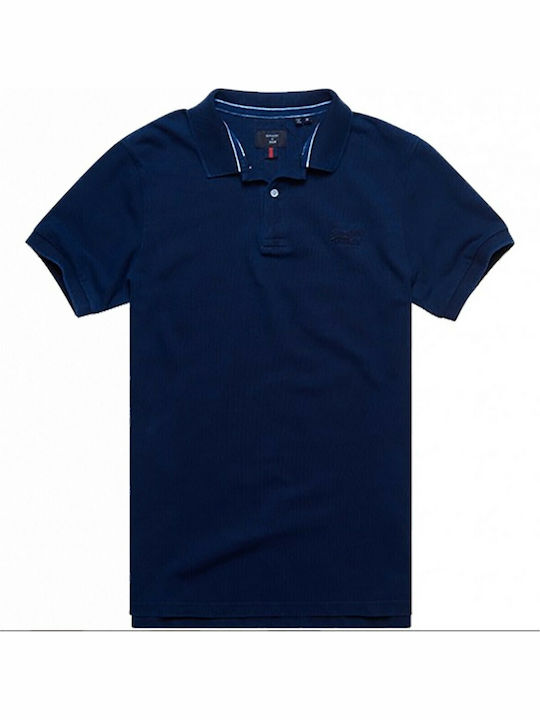 Destroy Vintage Polo Herrenbluse Kurzarm Marineblaue
