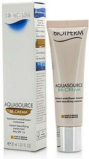 Biotherm Aquasource BB Крем SPF15 Светъл До Среден Дневен Крем За Лице със SPF15 за Хидратация и Несъвършенства по Кожата 30ml