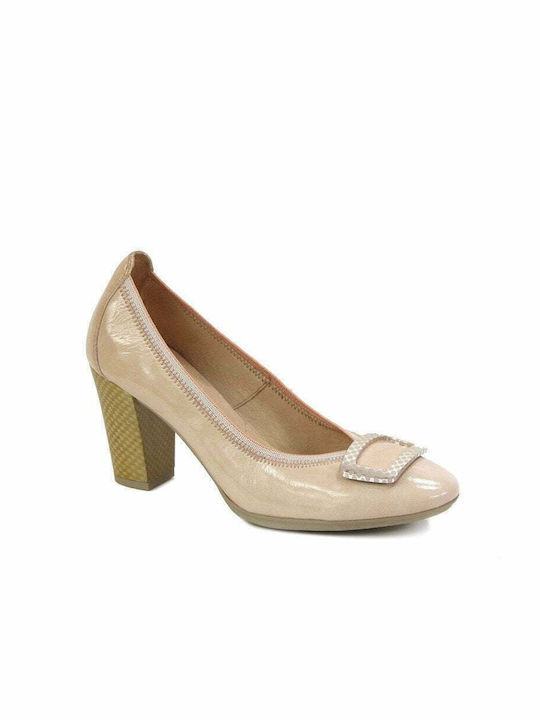 Hispanitas Patent Leather Beige Heels