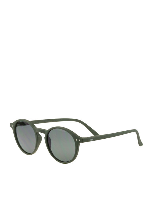 Izipizi Unisex Sunglasses with Green Plastic Frame and Gray Lens