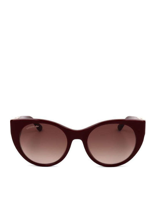 Lacoste Sunglasses Burgundy with Acetate Frame & Black Lens