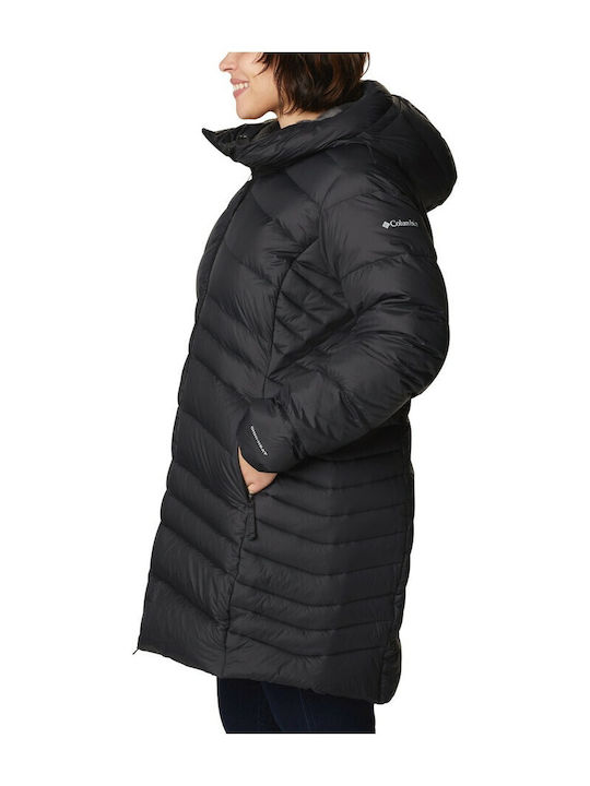 Autumn Park Women's for Hiking Long Puffer Jacket for Winter with Hood Black