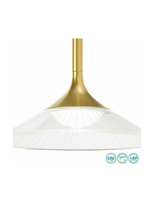 Ideal Lux Tristan Sp Pendant Light LED Bell with Warm White Light Gold