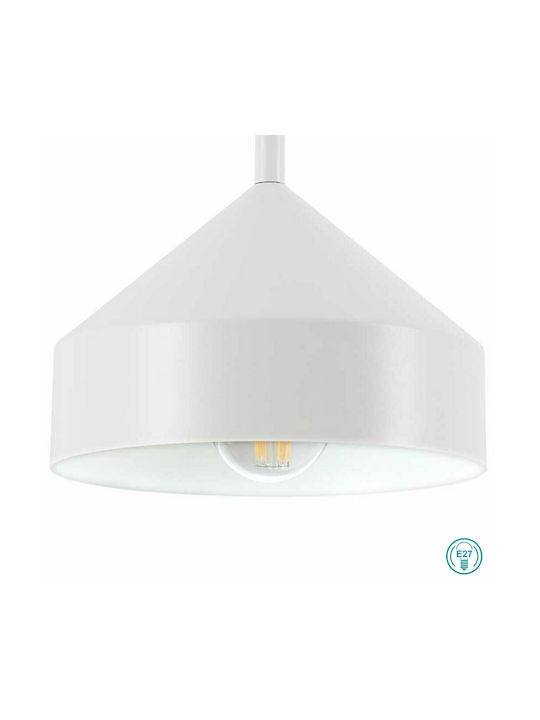 Ideal Lux Yurta Pendant Light Single-Light for Socket E27 White