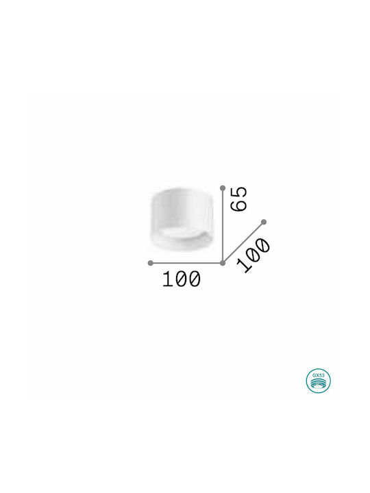 Ideal Lux Spike PL1 Единично Спот с Цокъл null в Бял Цвят